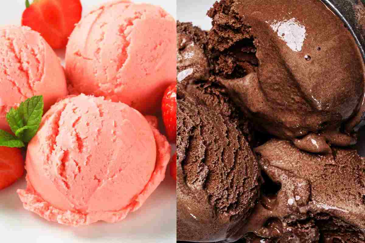 gelato cioccolato e alla fragola